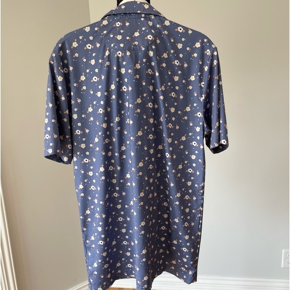 Birdies Double Golf Polo Shirt flowers blue size Medium athleticwear outdoor - Picture 8 of 13